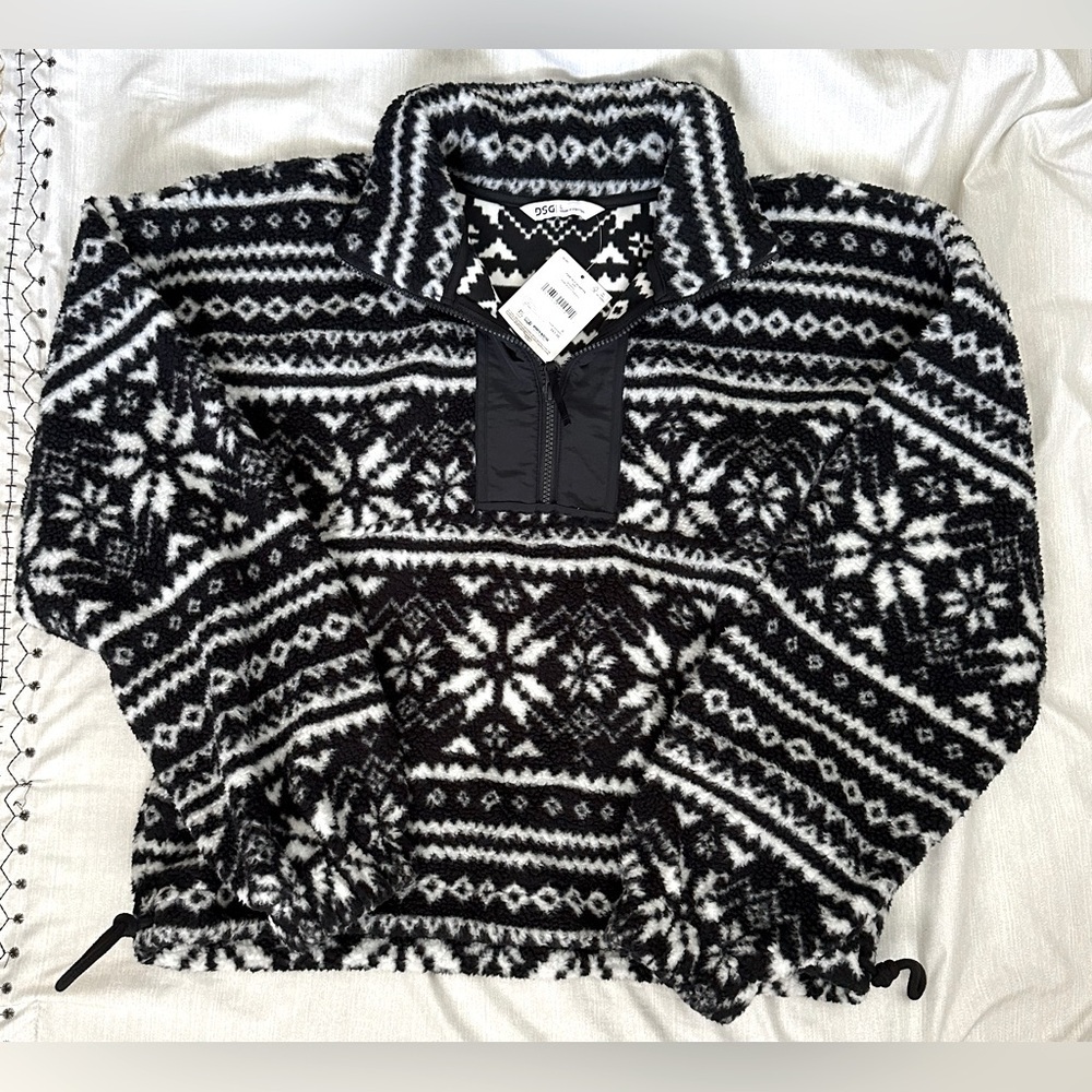 Fair Isle Quarter Zip Sherpa